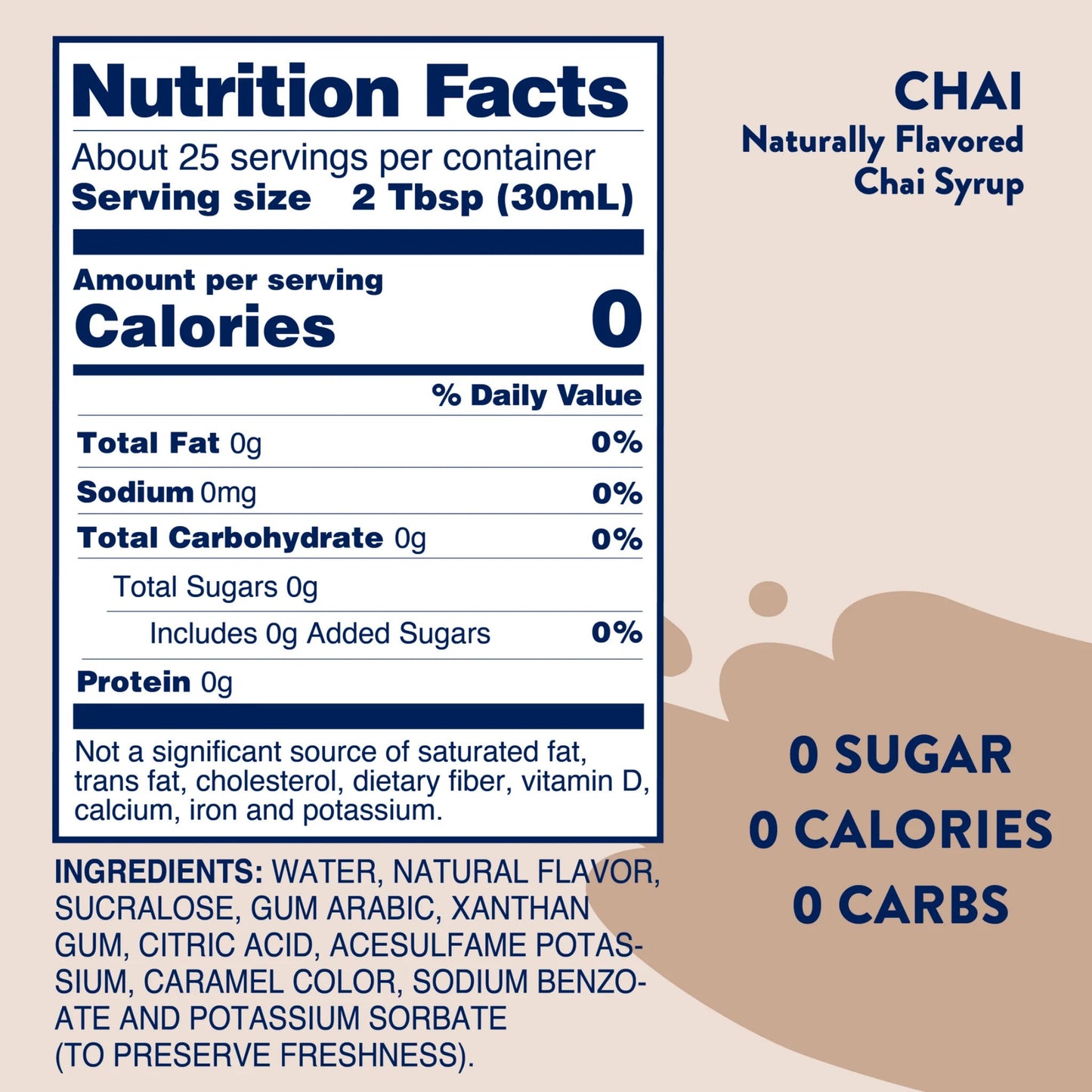 Skinny Mixes Sugar Free Chai Syrup