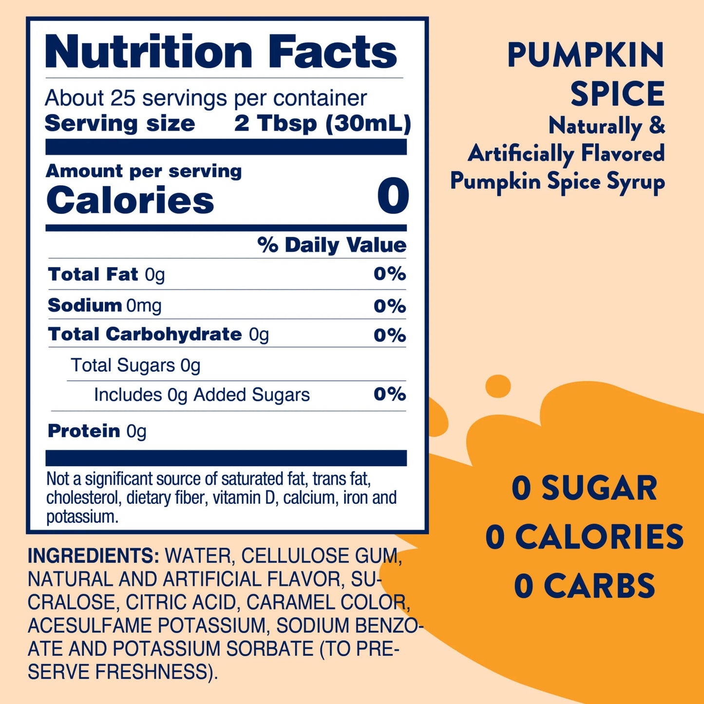 Skinny Mixes Sugar Free Pumpkin Spice Syrup