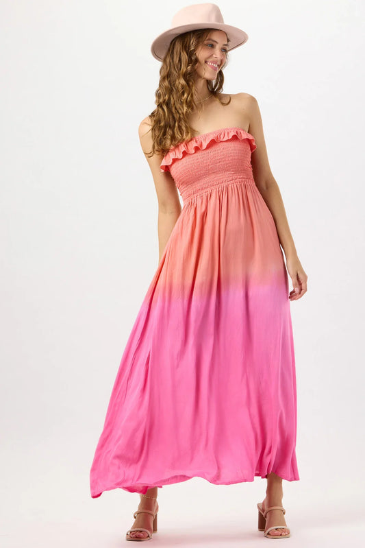Tiare Hawaii Pearl Maxi Dress - Coral Berry Ombre