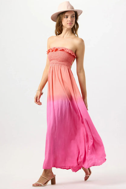 Tiare Hawaii Pearl Maxi Dress - Coral Berry Ombre