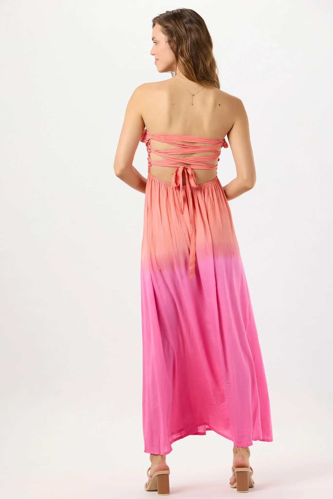 Tiare Hawaii Pearl Maxi Dress - Coral Berry Ombre