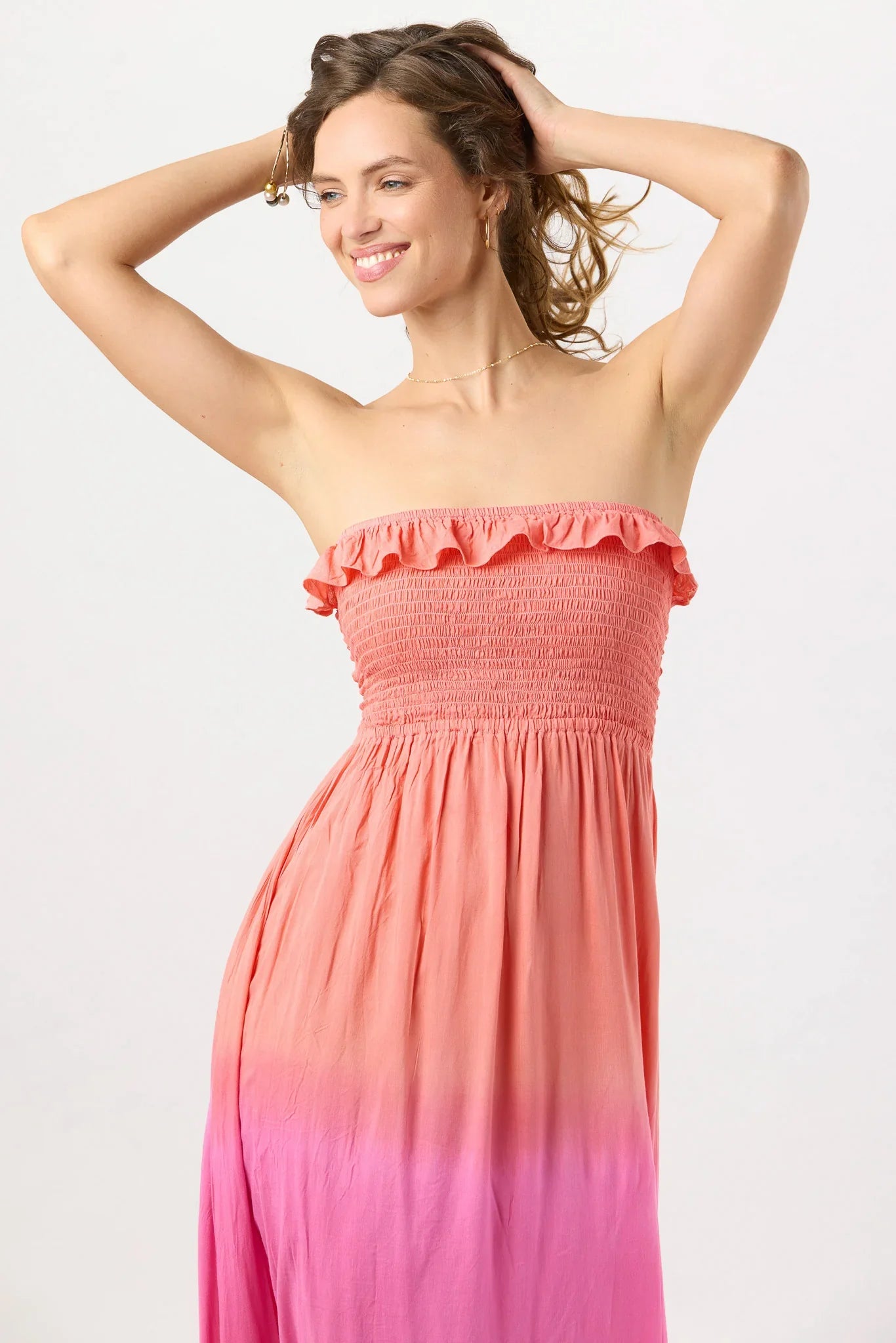Tiare Hawaii Pearl Maxi Dress - Coral Berry Ombre