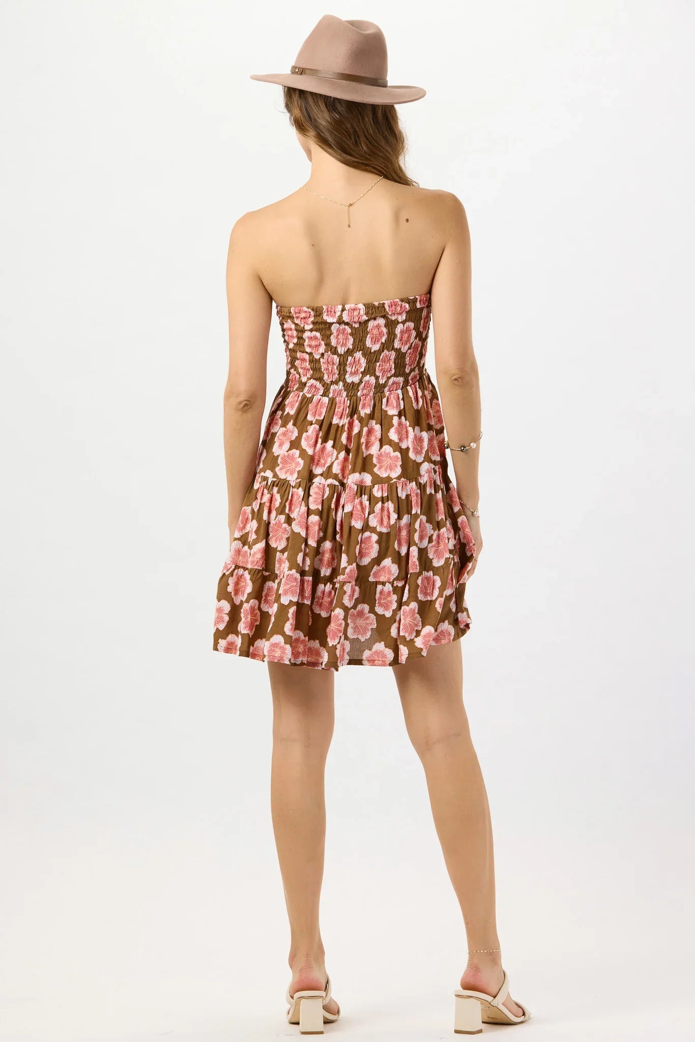 Tiare Hawaii Perth Mini Dress - Lanai Floral Brown