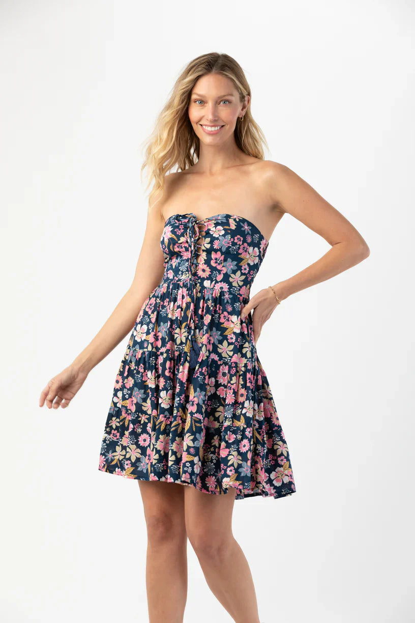 Tiare Hawaii Perth Mini Dress - Wildflowers Navy