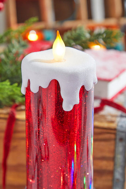 Decorator's Warehouse 13” Red Shimmer Water Candle