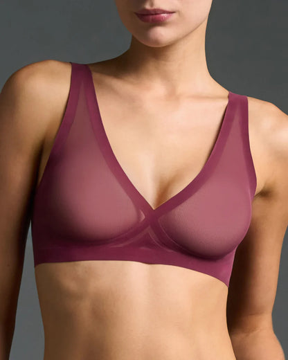 EBY Sheer Bralette - Grape Wine