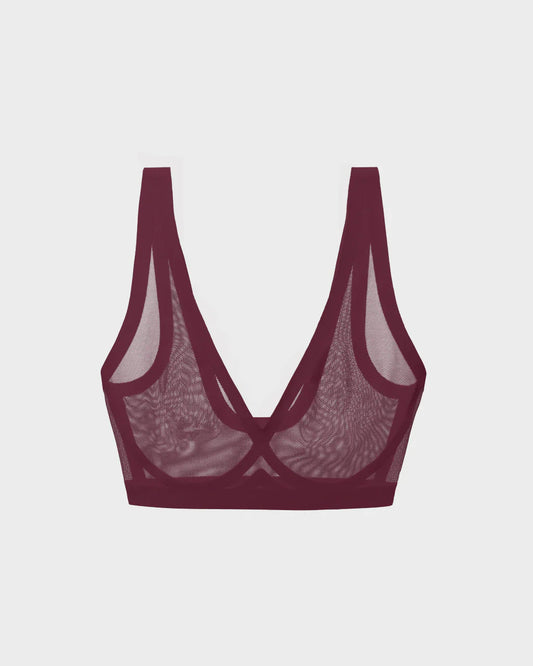 EBY Sheer Bralette - Grape Wine