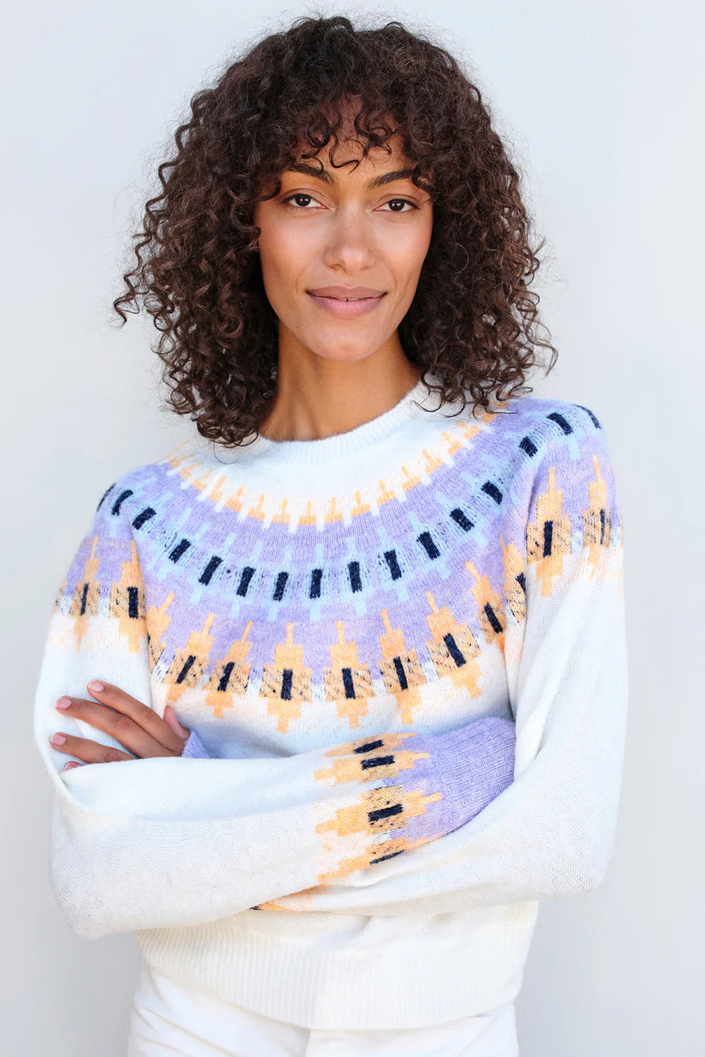 BAILEY/44 Women's Sundry FairIsle Crew Sweater in Cream