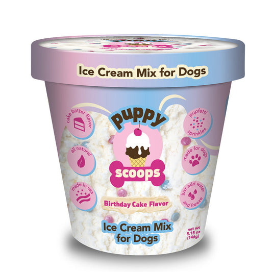 Puppy Cake Puppy Scoops Ice Cream Mix - Birthday Cake with Pupfetti Sprinkles, Pint Size, 4.65 oz