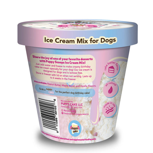 Puppy Cake Puppy Scoops Ice Cream Mix - Birthday Cake with Pupfetti Sprinkles, Pint Size, 4.65 oz