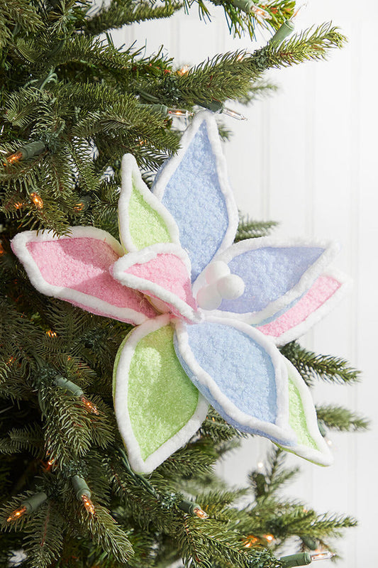 Decorator's Warehouse 19" x 12" Pastel Multi Poinsettia Stem Pastel