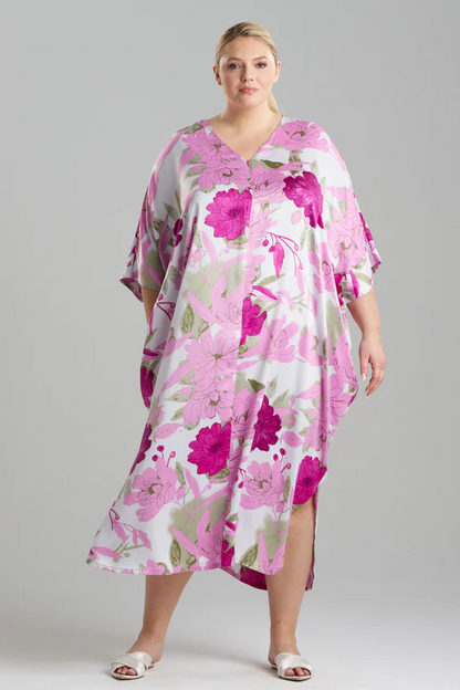 Natori Peony Blossom Zip Caftan