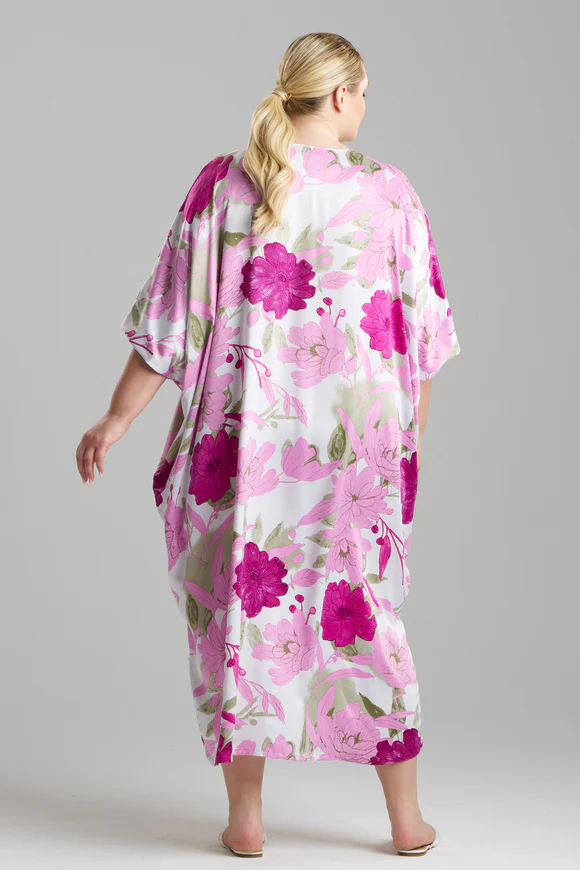 Natori Peony Blossom Zip Caftan