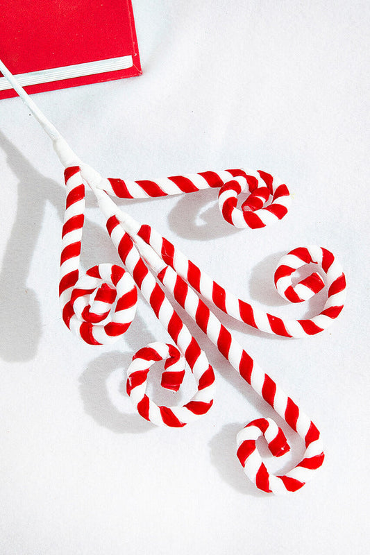 Decorator's Warehouse 24" Red and White Peppermint Swirl Spray