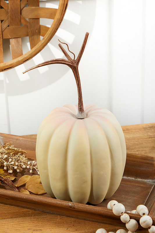 Decorator's Warehouse 7.5" x 7.5" Latex Harvest Pumpkin with Vine