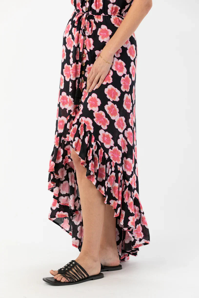 Tiare Hawaii Riviera Maxi Dress - Lanai Floral Black