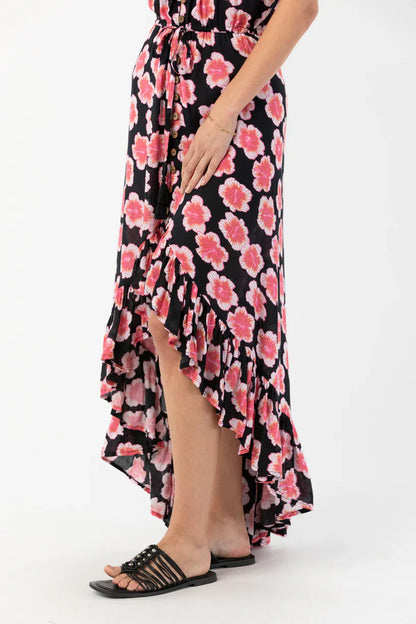 Tiare Hawaii Riviera Maxi Dress - Lanai Floral Black