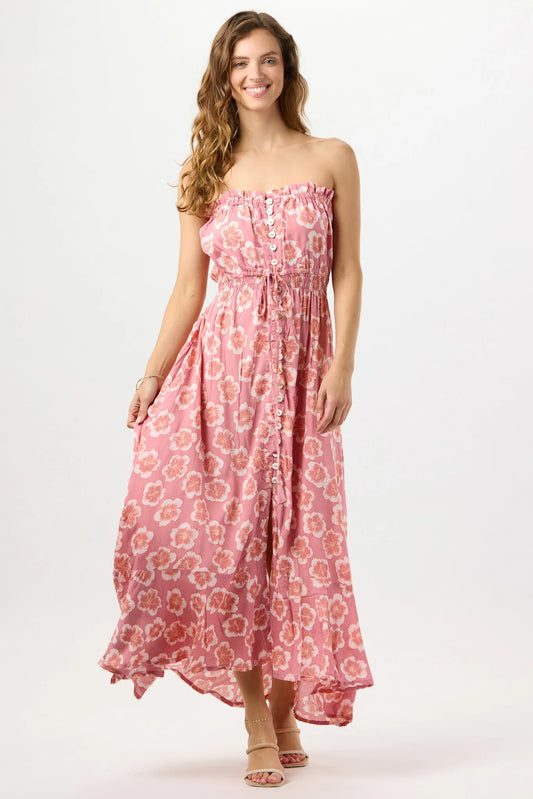 Tiare Hawaii Ryden Maxi Dress - Lanai Floral Mauve