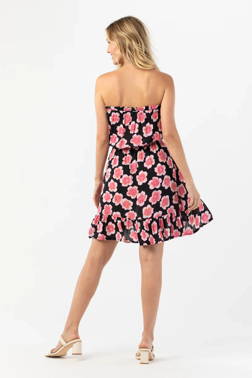 Tiare Hawaii Ryden Mini Dress - Lanai Floral Black