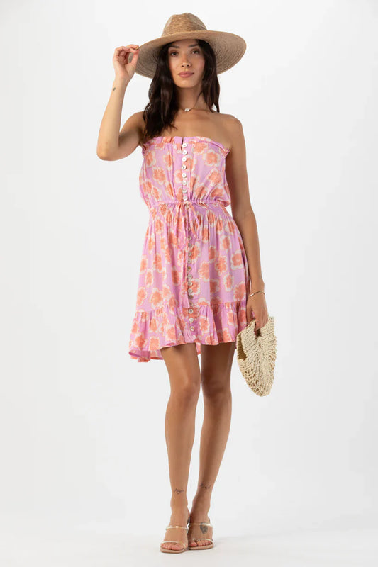Tiare Hawaii Ryden Mini Dress -  Lanai Floral Violet