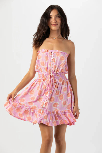 Tiare Hawaii Ryden Mini Dress -  Lanai Floral Violet