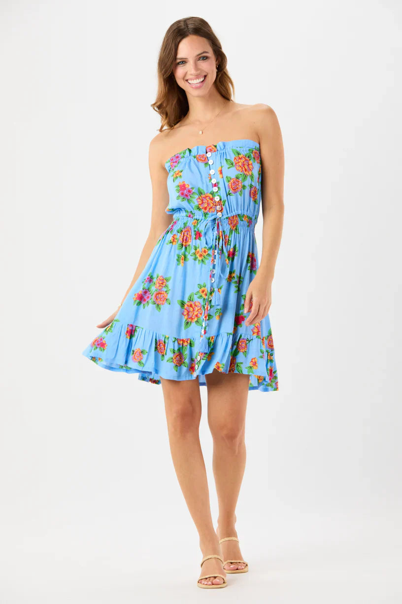 Tiare Hawaii Ryden Mini Dress -   Vintage Hawaiian Blue