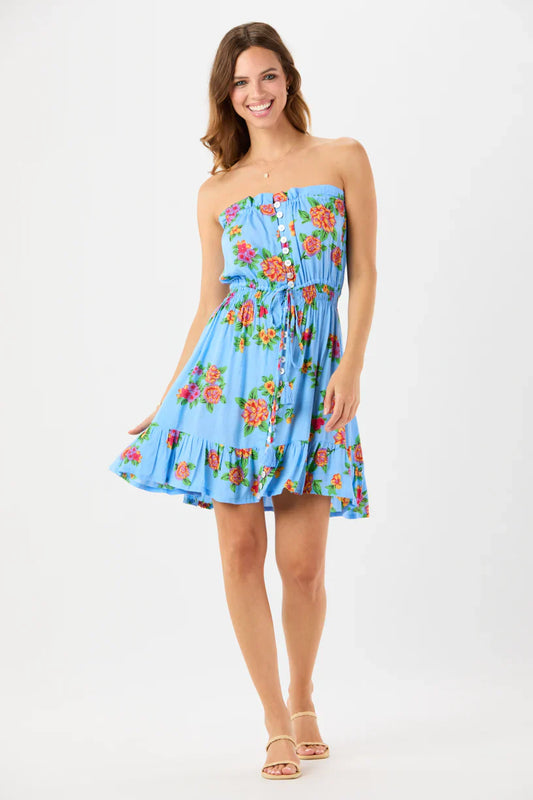 Tiare Hawaii Ryden Mini Dress -   Vintage Hawaiian Blue