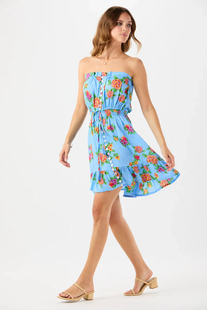 Tiare Hawaii Ryden Mini Dress -   Vintage Hawaiian Blue
