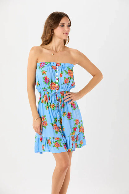 Tiare Hawaii Ryden Mini Dress -   Vintage Hawaiian Blue