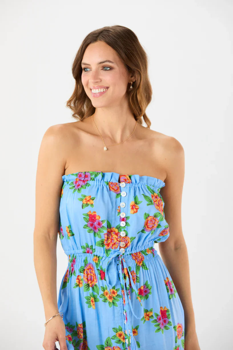 Tiare Hawaii Ryden Mini Dress -   Vintage Hawaiian Blue