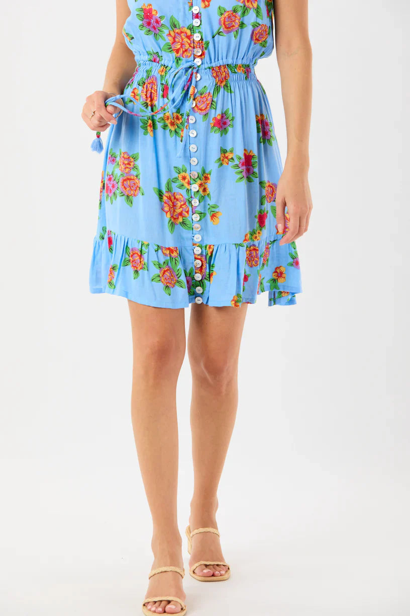 Tiare Hawaii Ryden Mini Dress -   Vintage Hawaiian Blue