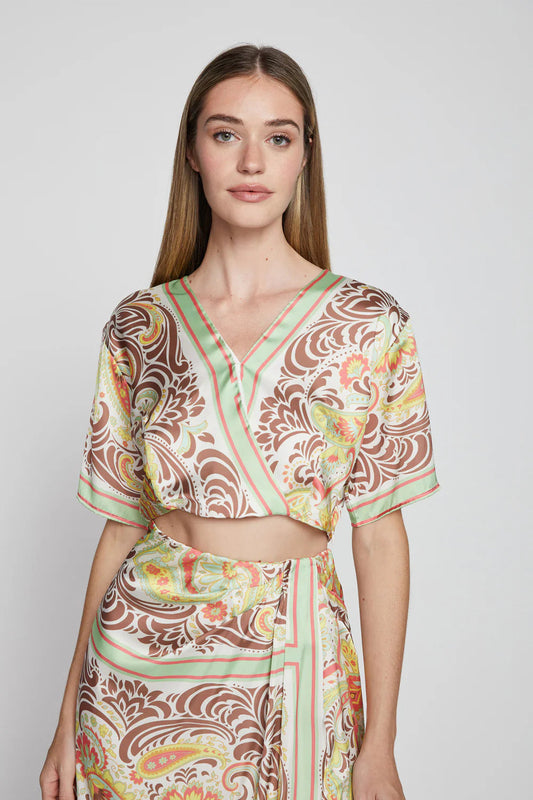 BAILEY/44 Women's Bailey 44 Olive Print Top in Scarf Print