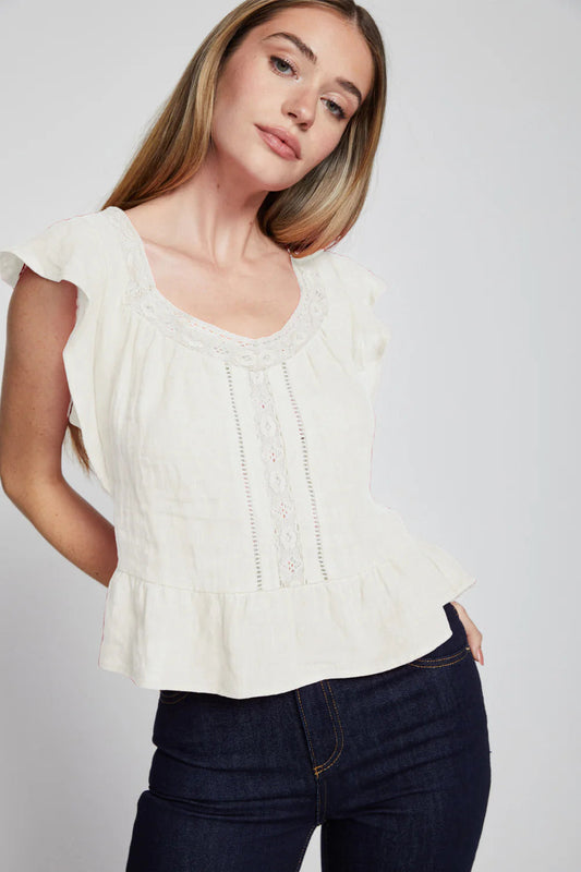 BAILEY/44 Women's Bailey 44 Janis Linen Top in Creme