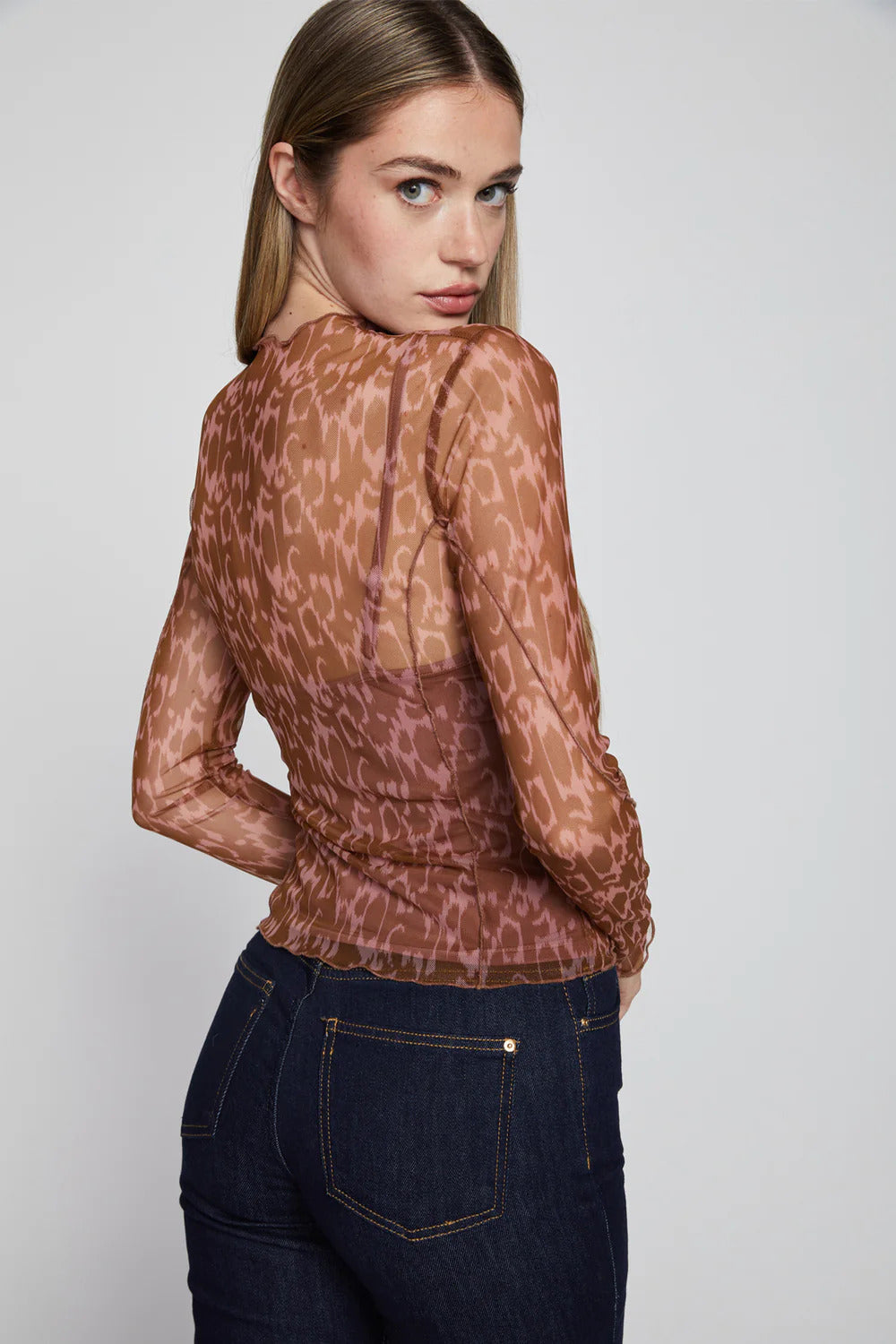 BAILEY/44 Women's Bailey 44 Lysa Mesh Top in Ikat Animal Print
