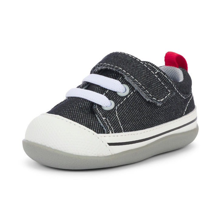 See Kai Run Boy's Stevie (First Walker) Black Denim