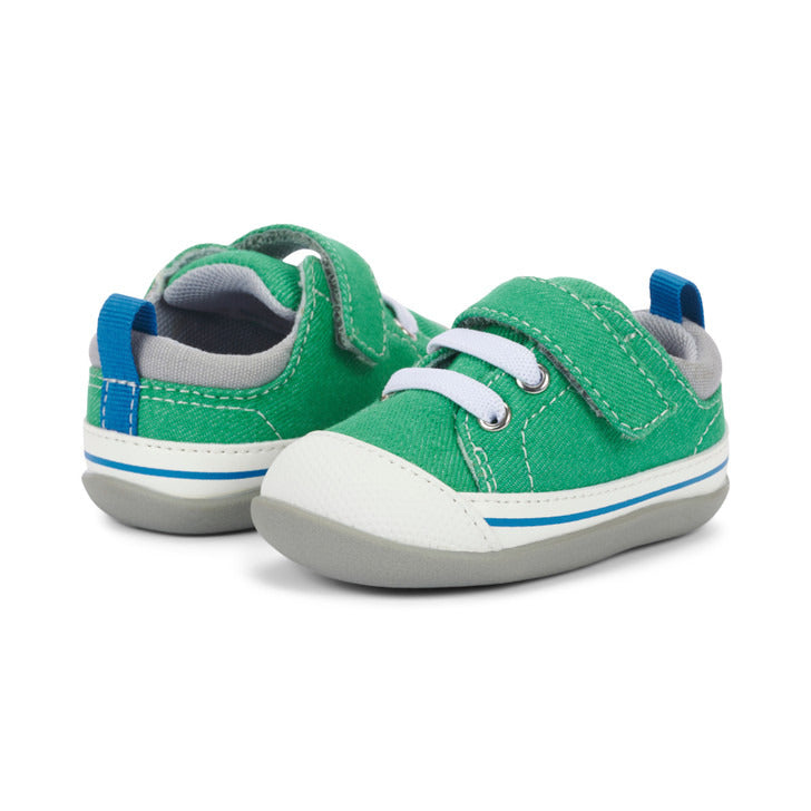 See Kai Run Boy's Stevie II (First Walker) Green Denim