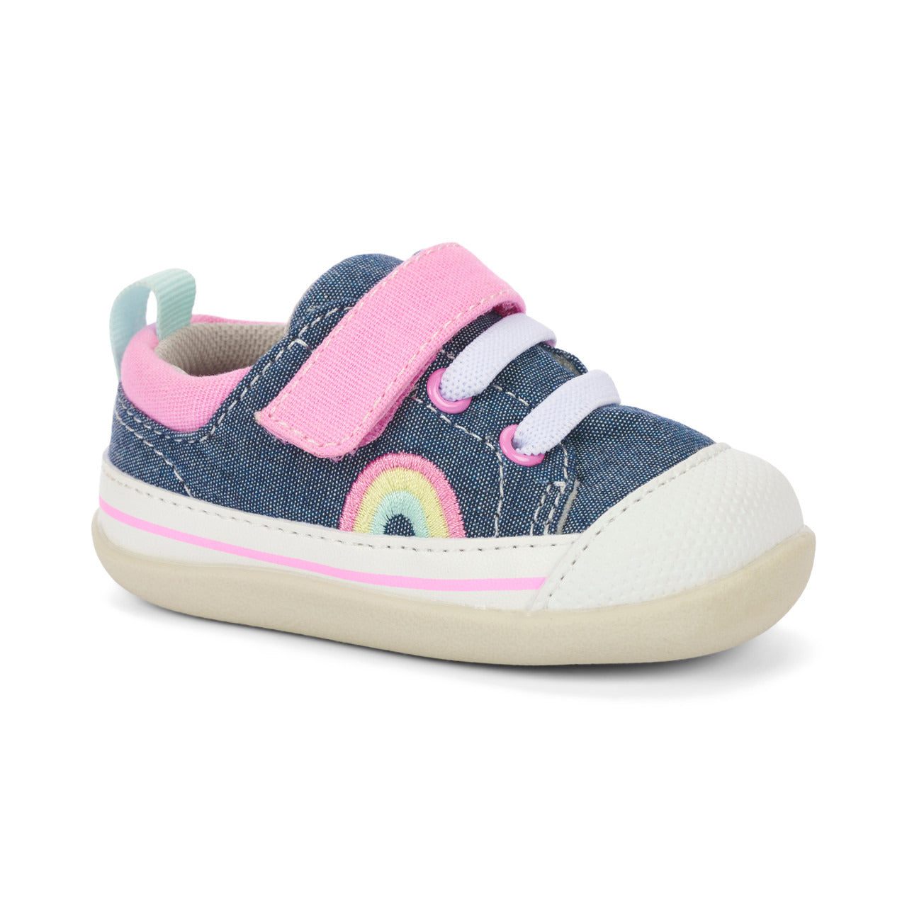 See Kai Run Girl's Stevie (First Walker) Chambray/Pink