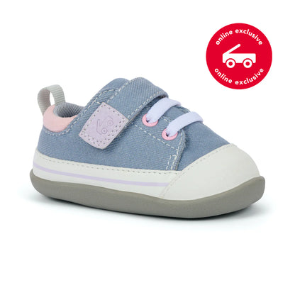See Kai Run Girl's Stevie Mini (First Walker) Gray Denim