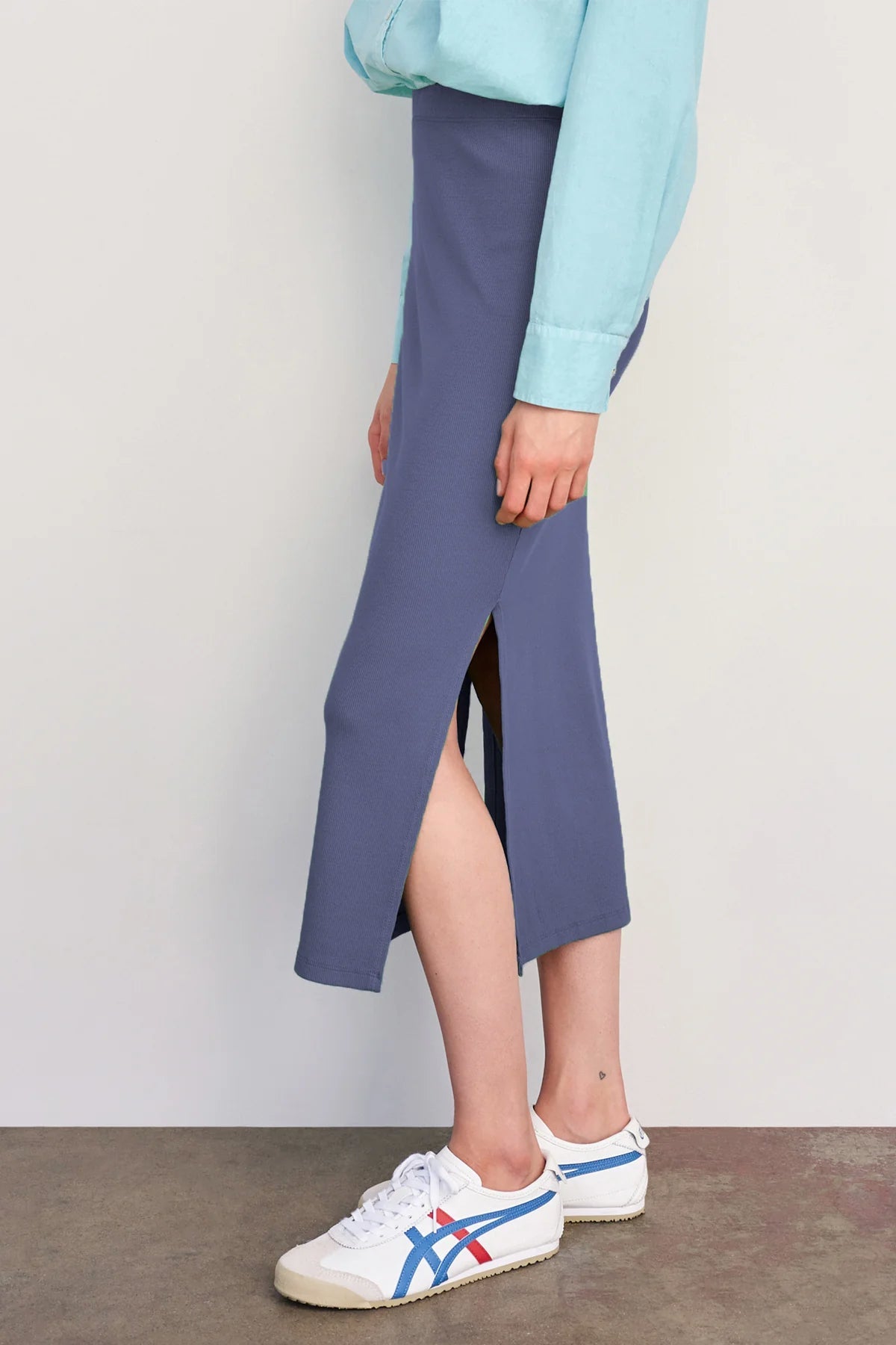 BAILEY/44 Women's Sundry Long Skirt with Side Slits in Navy