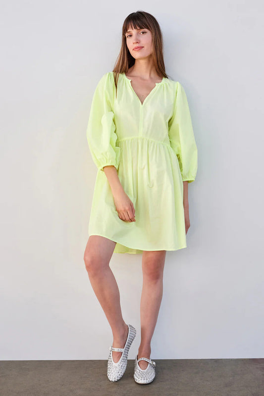 BAILEY/44 Women's Sundry Mini V-Neck Dress in Pigment Lime