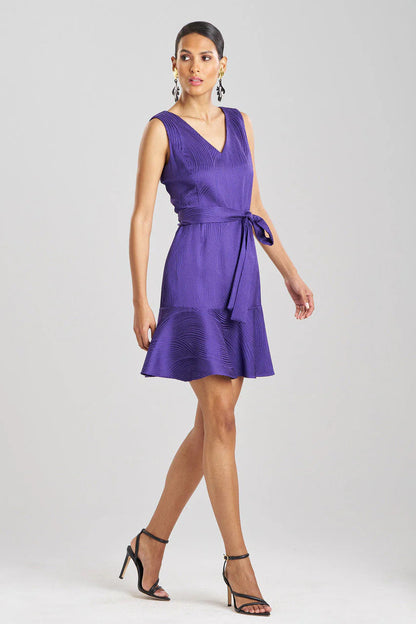 Natori Scroll Jacquard Ruffle Dress