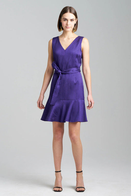 Natori Scroll Jacquard Ruffle Dress