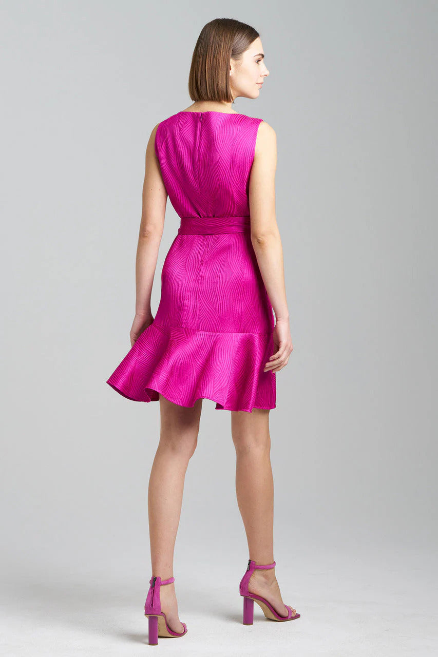 Natori Scroll Jacquard Ruffle Dress