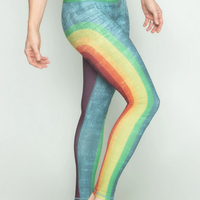 Niyama Sol Women's Retro Rainbow Barefoot Leggings - Rainbow