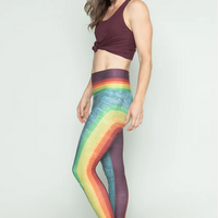 Niyama Sol Women's Retro Rainbow Barefoot Leggings - Rainbow