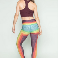 Niyama Sol Women's Retro Rainbow Barefoot Leggings - Rainbow