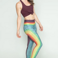 Niyama Sol Women's Retro Rainbow Barefoot Leggings - Rainbow