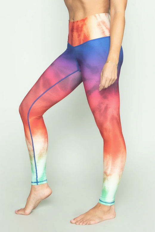 Niyama Sol Women's Festival Tie Dye Barefoot Leggings - FF - Rainbow