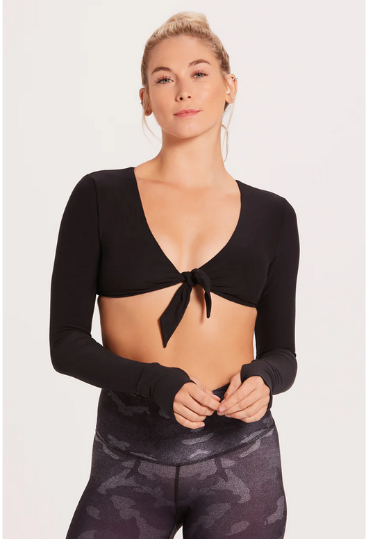 Niyama Sol Women's Long Sleeve Knotty Bra - Black