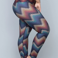 Niyama Sol Women's Aztec ZigZag Barefoot Leggings - Blue